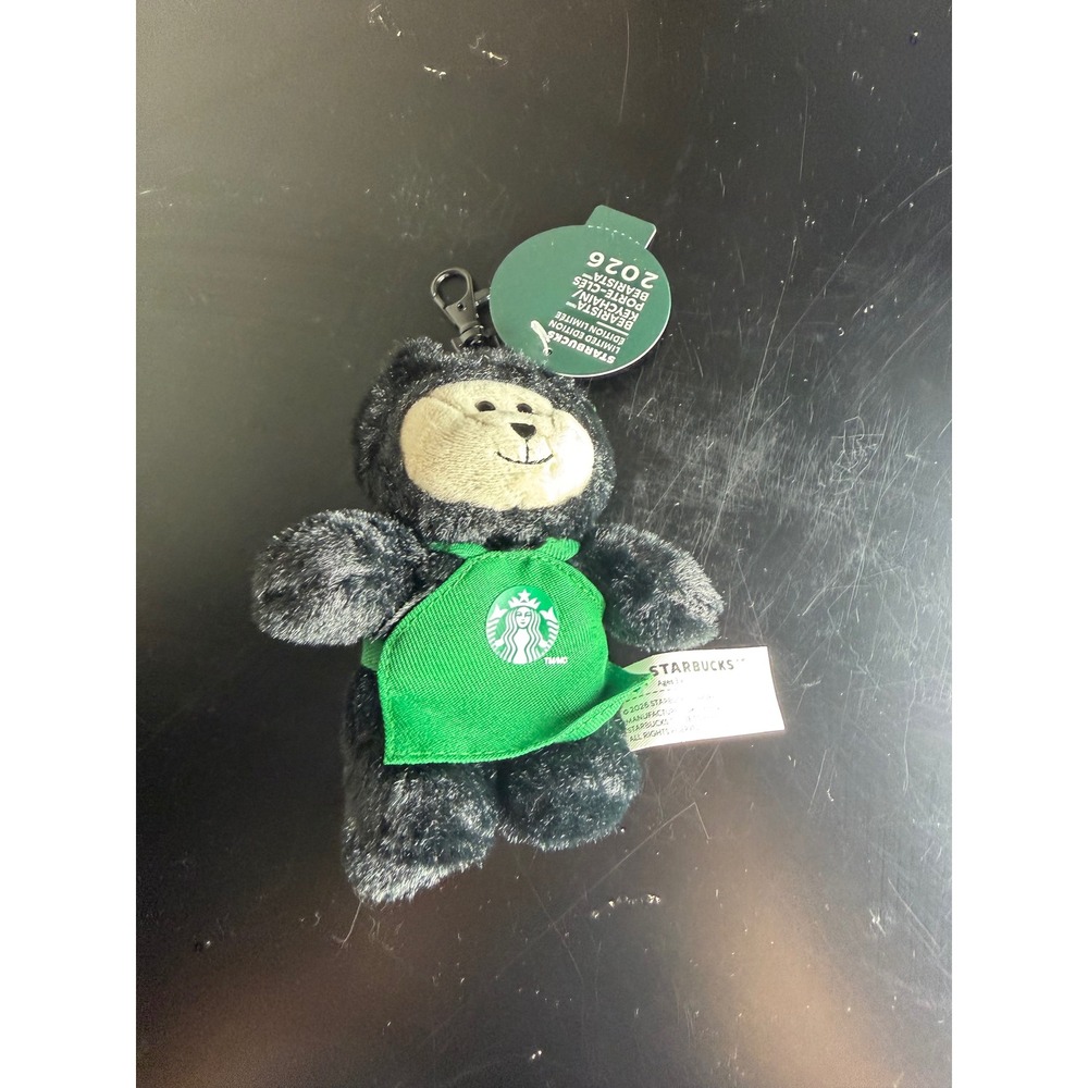Starbucks 2026 Limited Edition Bearista Keychain Black Cat Costume Plush New